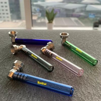 China Multifunctional Glass Smoking Pipe Activated Carbon Filter Herb Pipe Tobacco Pipes Smoke Accessories for sale