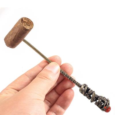 China Cigar Dredge Tools Cigar Suction Tool Bronze Cigar Nubber Punch Cigar Needle Smoking Accessories Smoke Holder for sale