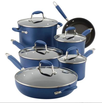 China 10pc CLASSIC Cast Aluminum Cookware Set Cooking Non Pot Cookware Kitchen Stick Cookware Sets for sale