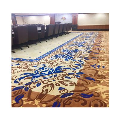 China Meeting Room Hotel Banquet Hall Customized Washable Floral Wall To Wall Axminster Carpet for sale