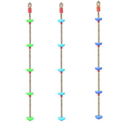 China 120 KG Mixed Color Kids Plastic Knots Disc PE Climbing Rope With Platforms Swing Set for sale