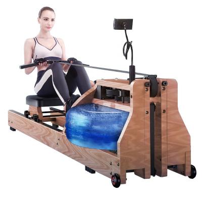 China Universal Made in China Europe Standard Exercise Water Rower Wooden Commercial Rowing Machine Fitness Gym Equipment Cardio for sale