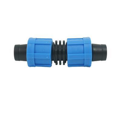 China Durable 16mm Plastic Drip Tape Connector Lock Ring Fitting Connector Coupling for Agricultural Drip Irrigation for sale