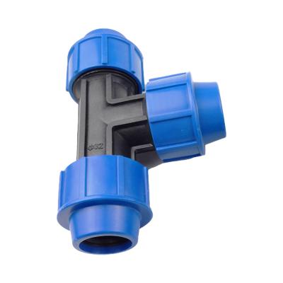 China Anti-aging High Quality Agriculture Irrigation System LDPE PP Compression Tee Fitting for sale