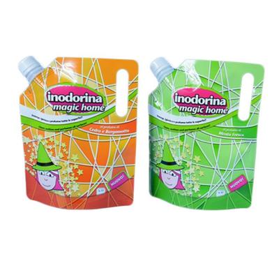 China Disposable Custom Printed 1.5L 3L 5L Stand Up Liquid Spout Pouch For Laundry Detergent Packaging for sale