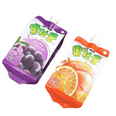 China Disposable Custom Printed Plastic Quad Seal Fruit Puree Water Juice Beverage Spout Pouch For Food Factory 150ml 200ml 250ml for sale