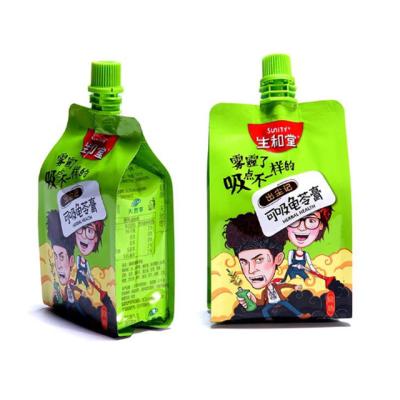 China Disposable Custom Printed Quad Seal Spouted Pouch Bags For Baby Food Packaging for sale