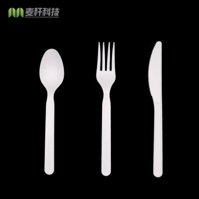 China CPLA Disposable 100% Compostable Eco-Friendly Flatware Fork Knife And Spoon for sale