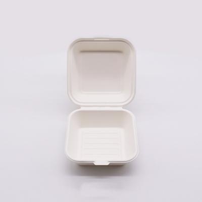 China Biodegradable Disposable Bio Take Away Compostable Clamshell Food Container Packing Lunch Box Biodegradable for sale