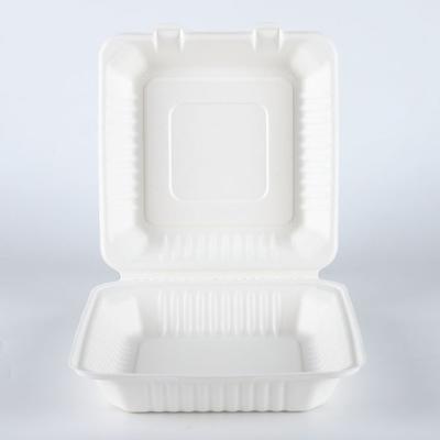 China LFGB biodegradable screened food packaging box sugarcane bagasse fiber 5-9inch BOX resude plastic container for sale