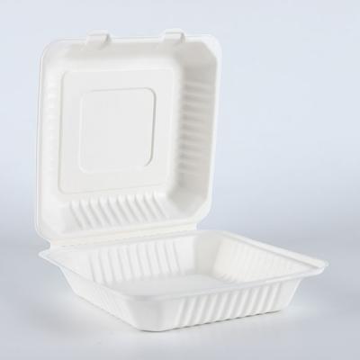 China Biodegradable Biodegradable Sugarcane Take Out Fast Food Packing Box Food Containers Food Package for sale