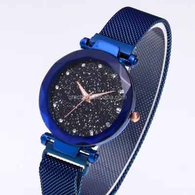 China Small Three Needle Ladies Rose Gold Stainless Steel Quartz Watch Magnet Watch Luxury Clock for sale