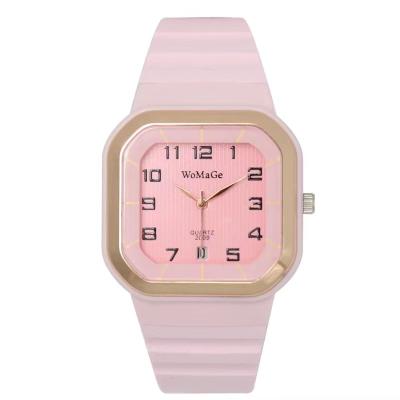 China Waterproof Vibrating Square Pink Black Sport Watch Silicone Fashion Sports Watch for sale