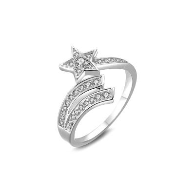 China TRENDY Christmas Design Star double-wrapped sun, moon and stars women ring for sale