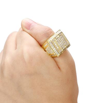 China The dominant gold-plated ring full of hyperbole European and American Diamond Group Set Men for sale