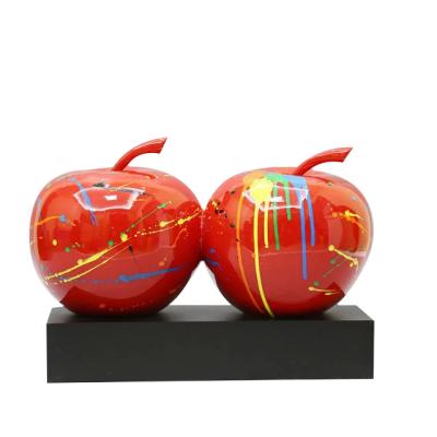 China Colorful Europe Apple Design Art Resin Sculptures For Sale for sale