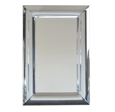 China Modern Luxury 2020 hot sales silver curved mirror furniture for makeup in rectangular design with size 80x120cm for sale