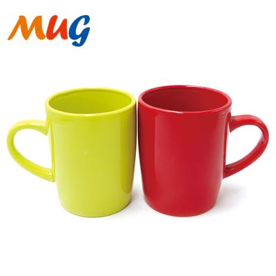 China Jiatai Sustainable Supply U Shape Ceramic Glazed Solid Color Mugs For Promotion for sale