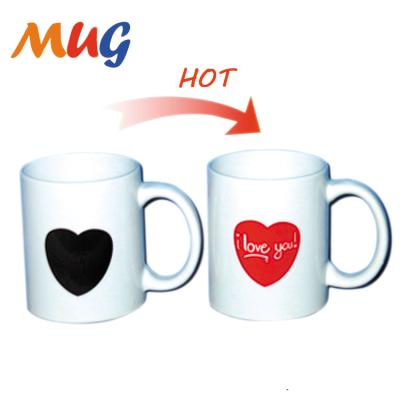 China Viable Promotion Chinese Factory Color Changing Sublimation Mug Ceramic Stoneware Drink Mind Coffee Mug for sale