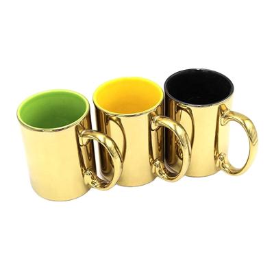 China Viable Gold Electroplating Ceramic 15oz Coffee Mug for sale