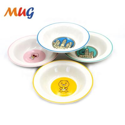 China Sedex 4P Zibo Viable Factory Porcelain Promotional Plates With Cartoon Decal for sale