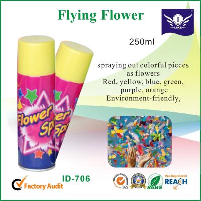 China Paint Party Streamer Spray , Red / Yellow / Blue Celebration Flying Flower for sale