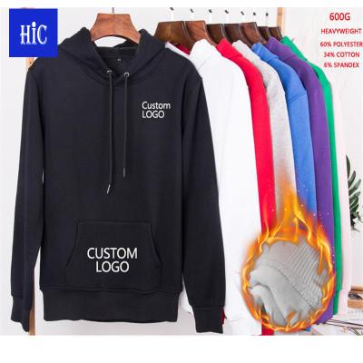 China Wholesale Unisex Custom White LOGO Hoody Sweatshirt High Quality Design Heavy Weight 600G Anti-Wrinkle HIC Hoodies for sale