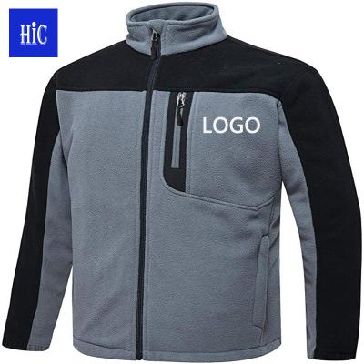 China Plus Size HIC Logo Fleece Jacket Soft Polar Custom Wholesale Plus Size Sportswear Coat Men's Collar Jacket for sale