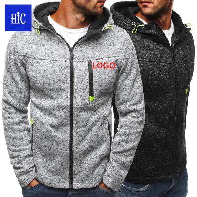 China High Quality Custom Made HIC LOGO New Men's Material Coat Sports Jacket Shrink Hoodie Jacquard Cardigan Sweater for sale