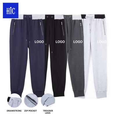 China LOGO Trousers 85% Cotton 15% Polyester 300g Weight Unisex Knitted Anti-pilling Zipper Pants Wholesale Custom High Quality Sports Casual Pants for sale