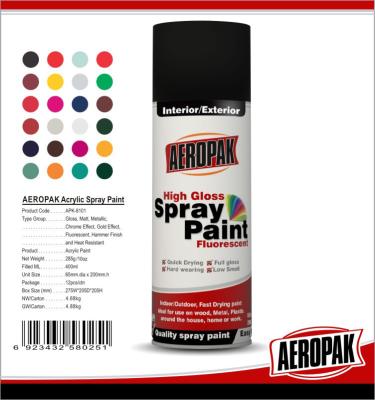 China Fast Dry 400ml Aerosol Spray Paints / High Coverage Black Spray Paint For Cars for sale