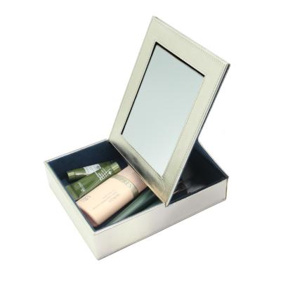 China Fashion New Large Capacity Foldable With Mirror Customized Fashion Folding Makeup Mirror Box for sale