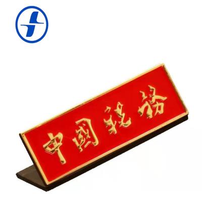 China Europe factory hot selling double acrylic plated plastic nameplate nameplate jewelry for sale