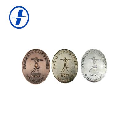 China Worldwide New Design 2022 Custom Metal Double Sided Coins Silver Plated Metal Security Engraved Badge For Souvenir for sale