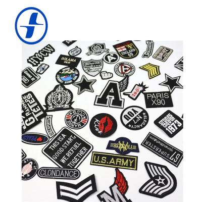 China Iron On Patches Custom Badges Style High Density 3D For Clothing Bags Hats Embroidery Patch for sale