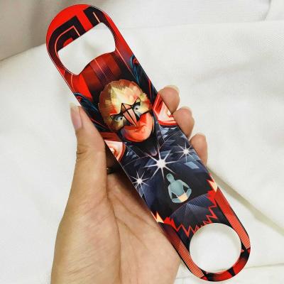 China Customize Manufacturer Wholesale Custom Cheap Sublimation Blank Metal Stainless Steel Novelty Shape Logo Keychain Beer Bottle Opener for sale