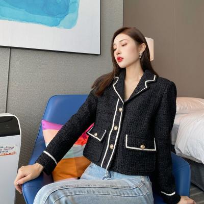 China Anti-wrinkle woman tweed winter coat fashion office wear All-match slim top European style coats for sale