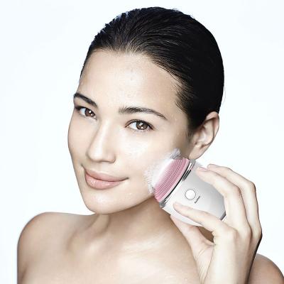 China Cordless Rechargeable Silicone Electric Facial Face Lift Whitening Brush with 3 Function Modes for sale