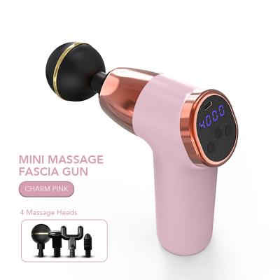 China 2022 Full Body Muscle Relaxing Sports Device Best Mini Pocket Easy Carry Popular Mini Fascia Massage Gun Flow Brand Model Pink for sale