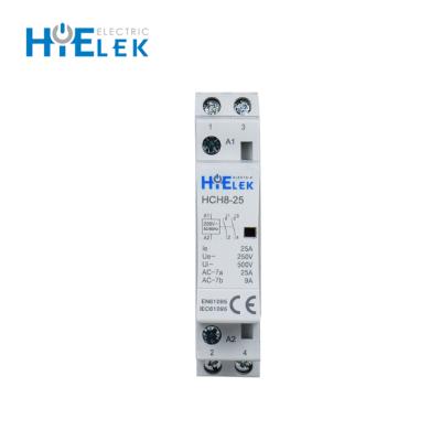 China Ribbon Point Hielek Installation Contactor 12V 25A 2NC 2 Pole AC Contactor with TUV, CB, CE Certificate for sale