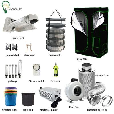 China Sustainable Hydroponic System Grow Tent 600D Complete Kit and 600w/1000w Grow Light Complete Kit for Plant Growing for sale