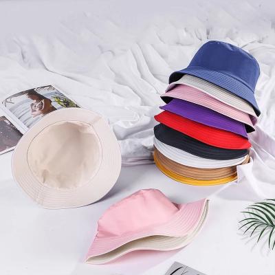 China Solid Color Side Custom Embroidery Sunproof Girls Hats Solid Polyester Double Visor Hat Polyester Double Sport Rhinestone Adult Bucket Hats for sale