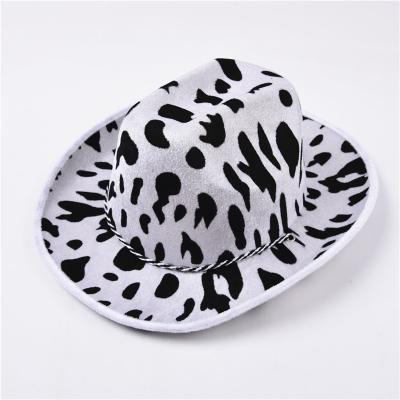 China Image Party Cowboy With Wind Rope Cow Color Wide Brim Curved Cap Sleeve Top Quality Empty Fedora Hats for sale