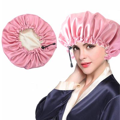 China COMMON Soft Silk Hoods Shower Hair Care Night Cap To Protect Cap for sale