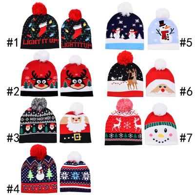 China COMMON Perkid Knitted Hat Christmas Series Hats Christmas Series Beanie With Pom Hat Christmas Warm Winter Woolen Beanie With Pom For for sale