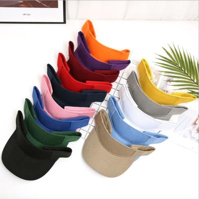 China Sun Protection Fashion COMMON Solid Color Adjustable Velcro Top Hat Summer Unisex Unisex Outdoor Shading Women Beach Sun Visor Hat for sale