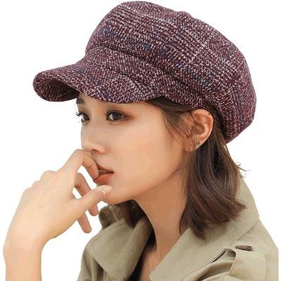 China Beautiful Picture Painter Hat Checked Vintage Octagonal Hat Newsboy Caps Snap Hat Taxi Driver Hat Men for sale