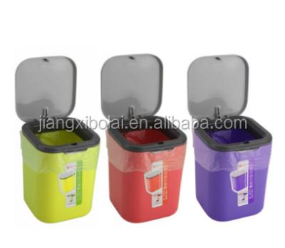 China Sustainable plastic mini table trash can, waste bin, dustbin for sale