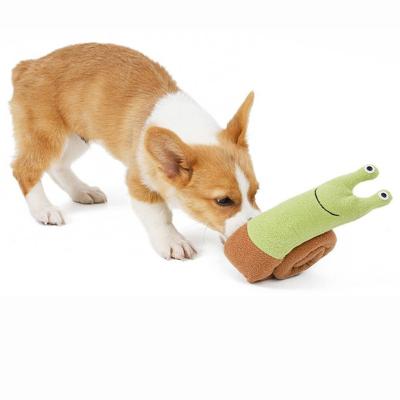 China Viable Smelling Molar Training Supplies Teeth Leakage To Relieve Boredom Dog Toy Magic Snail Pet Plush Toy for sale