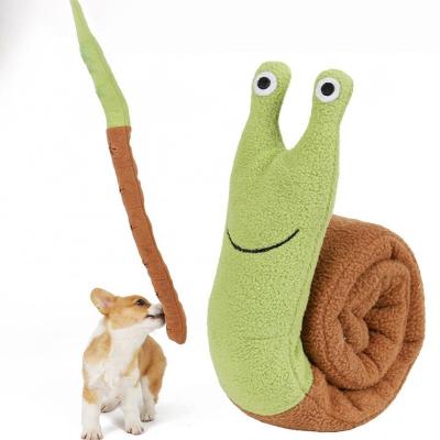 China Interactive Bite Viable Funny Plush Dog Chew Dog Supplies Can Be Folded Unfolded Snail Pet Sniff Molar Toy for sale